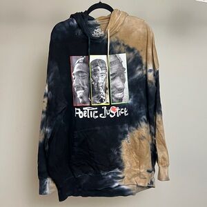 Mens Tupac Shakur Poetic Justice Oversized Hooded Sweatshirt - Size XL